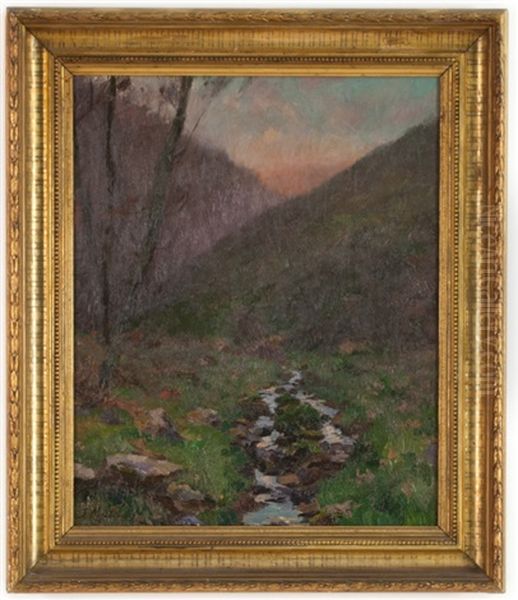 Tranquil Stream At Dusk Oil Painting by Joseph Middeleer