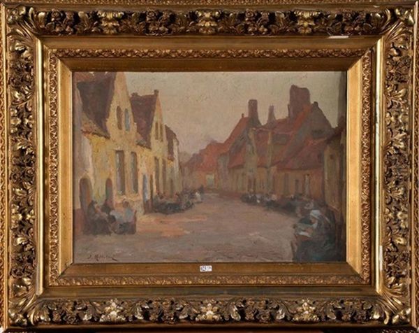 Le Rolweg Anime A Bruges Oil Painting by Joseph Middeleer