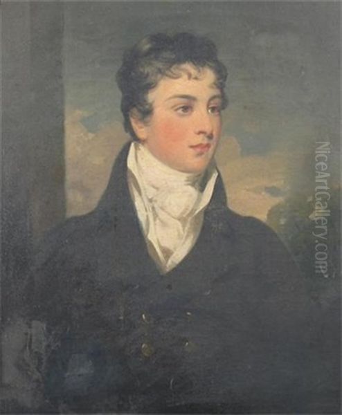 Portrait Of John E.h. Pryce, In Regimental Uniform Oil Painting by James Godsell Middleton