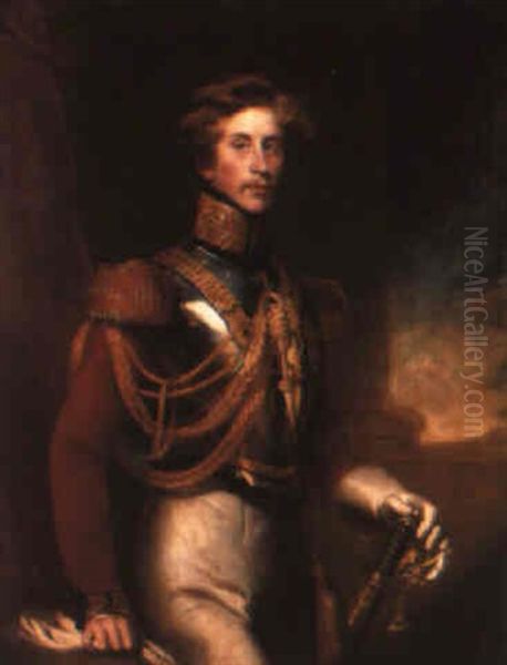 Portrait Of Arthur Vanisttart, Standing Three-quarter Length By A Table Oil Painting by James Godsell Middleton