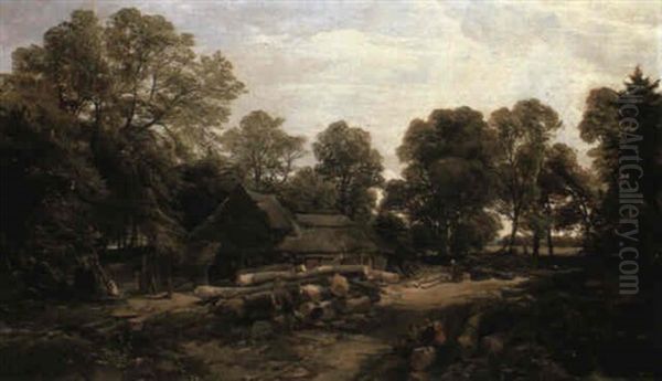 The Saw Mills In Gunton Park, Norfolk Oil Painting by John Middleton