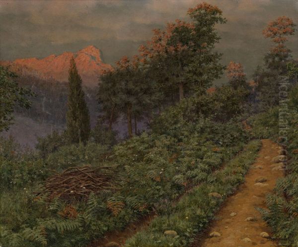 Mountainous Path Oil Painting by Boris Vasilievich Bessonov