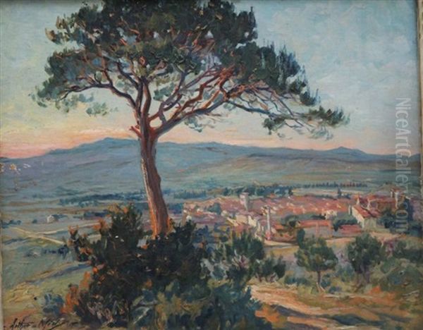 Vue D'aniane Oil Painting by Arthur Midy