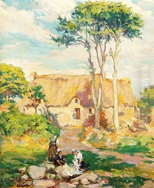 Chaumiere A St. Fiacre Oil Painting by Arthur Midy