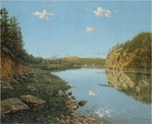 Landscape In The Urals Oil Painting by Boris Vasilievich Bessonov