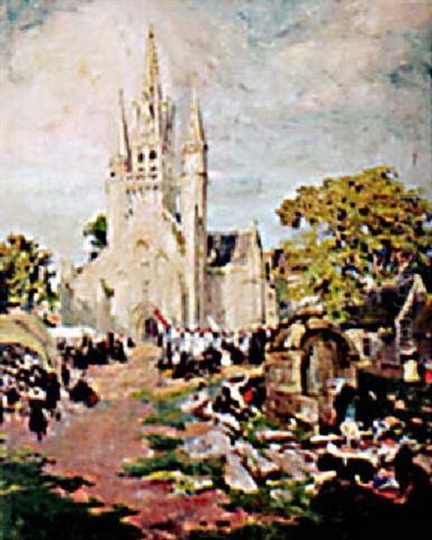 La Chapelle St-fiacre Au Faouet Oil Painting by Arthur Midy