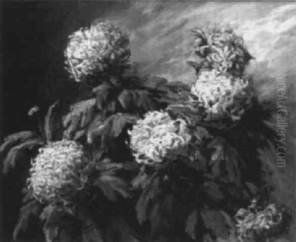 Chrysanthemes Oil Painting by Arthur Midy