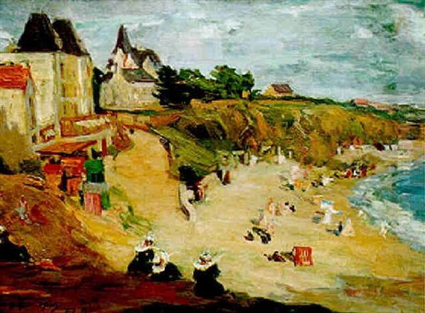 La Plage Du Pouldu Oil Painting by Arthur Midy