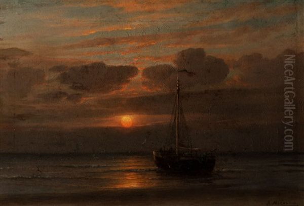 Bomschuit At Dusk Oil Painting by Rein Miedema