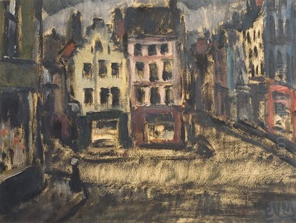 Le Quartier Rouge Oil Painting by Eugene van Mieghem