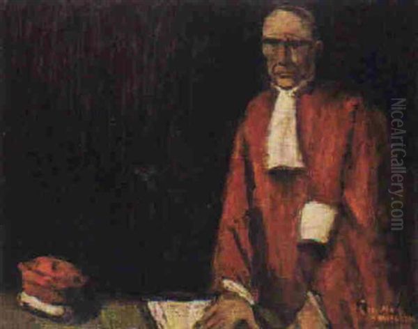 Portrait Of A Judge Oil Painting by Eugene van Mieghem