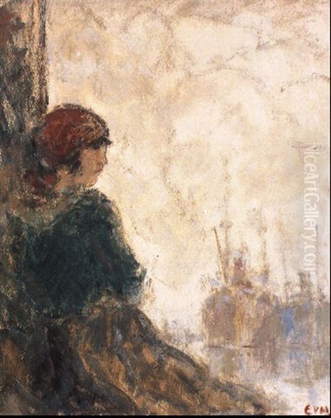 Meisje Ann De Dokken Oil Painting by Eugene van Mieghem