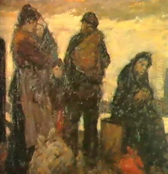 Emigrants Oil Painting by Eugene van Mieghem