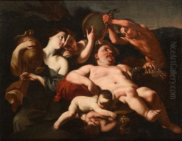 Bacchanal With Silenus And Other Figures Oil Painting by Jan Miel