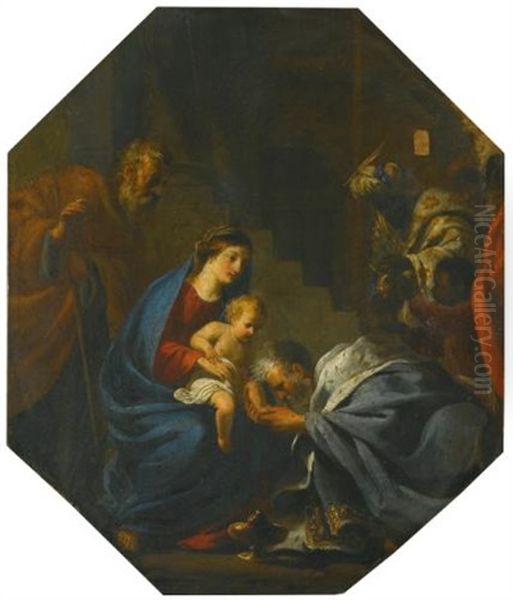 The Adoration Of The Magi Oil Painting by Jan Miel