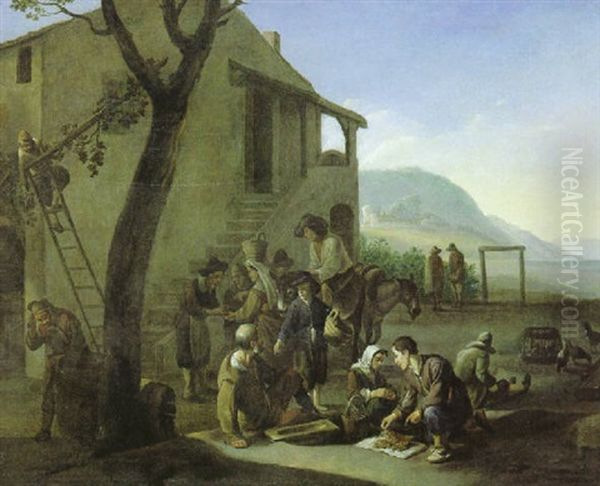 Bei Der Weinlese Oil Painting by Jan Miel