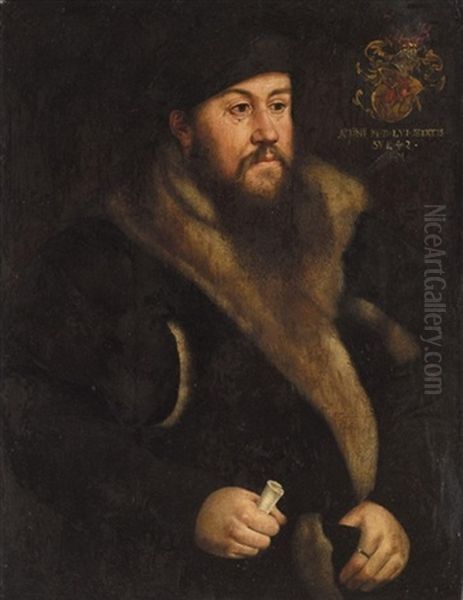 Portrait Of Andreas Iii Reitmohr Of Ratisbonne, Aged 42 Oil Painting by Hans Mielich