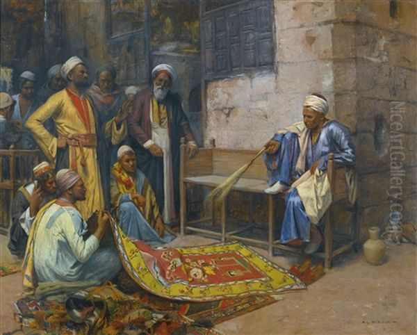 The Carpet Seller Oil Painting by Leopold Alphons Mielich