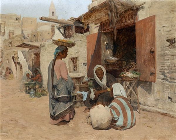 Orientalische Strassenszene Oil Painting by Leopold Alphons Mielich