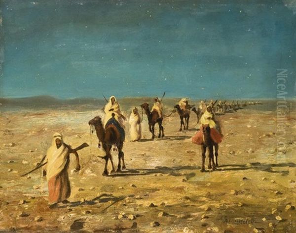 Karavan Oil Painting by Leopold Alphons Mielich