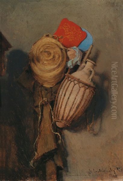 Stilleben An Der Wand Oil Painting by Leopold Alphons Mielich