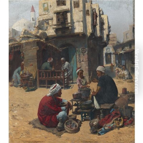 The Ful Seller Oil Painting by Leopold Alphons Mielich