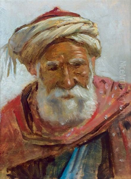 Portrait Eines Orientalen Oil Painting by Leopold Alphons Mielich