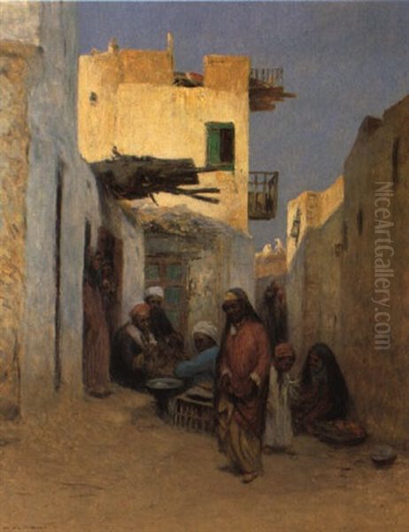 Orientalische Strasenszene Oil Painting by Leopold Alphons Mielich