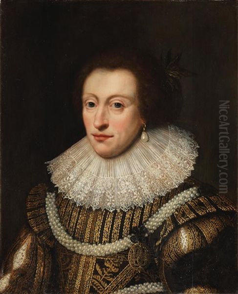 Portrait Of Elizabeth Of Bohemia, Bust-length Oil Painting by Michiel Janszoon van Mierevelt