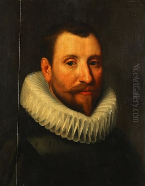 Portrait Of A Gentleman, Bust-length, With A Ruff Collar Oil Painting by Michiel Janszoon van Mierevelt