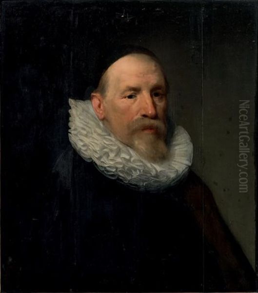 Portrait D'homme A La Collerette Oil Painting by Michiel Janszoon van Mierevelt