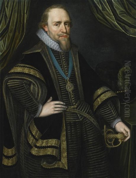 Portrait Of Prince Maurits Of Orange (1567-1625) Oil Painting by Michiel Janszoon van Mierevelt