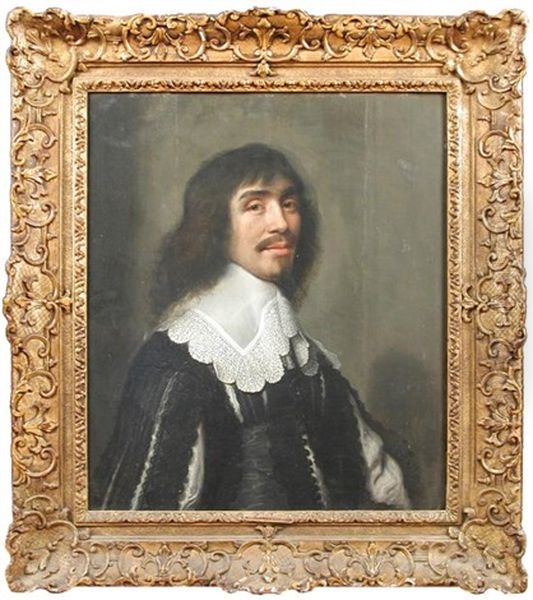 Portrait Of A Gentleman In Black With A Lawn And Lace Collar Oil Painting by Michiel Janszoon van Mierevelt