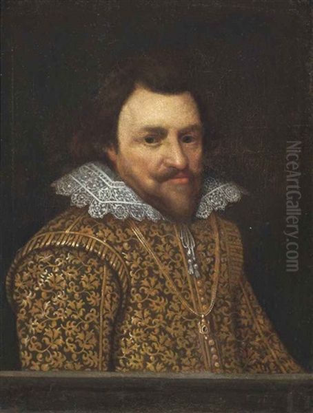 Portrait Of Philip William, Prince Of Orange (1554-1618), Bust-length, In A Gold-embroidered Doublet And Lace Collar Oil Painting by Michiel Janszoon van Mierevelt