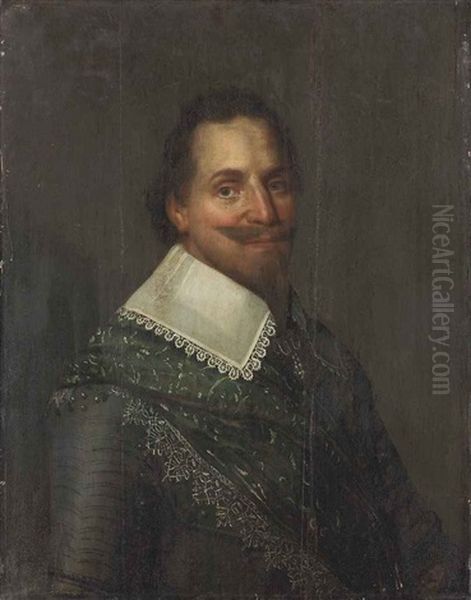 Portrait Of A Man, Half-length, In Armour With An Embroidered Sash Oil Painting by Michiel Janszoon van Mierevelt