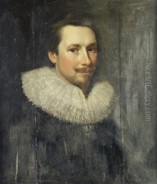 Portrait Of A Bearded Man In A Black Doublet And White Ruff Oil Painting by Michiel Janszoon van Mierevelt