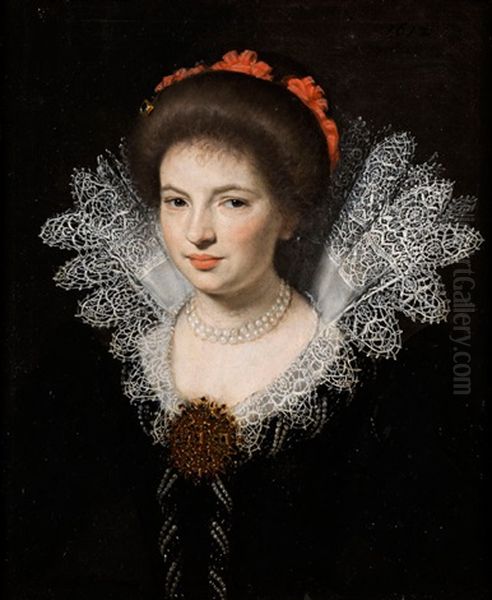 Bildnis Einer Jungen, Adeligen Dame Oil Painting by Michiel Janszoon van Mierevelt