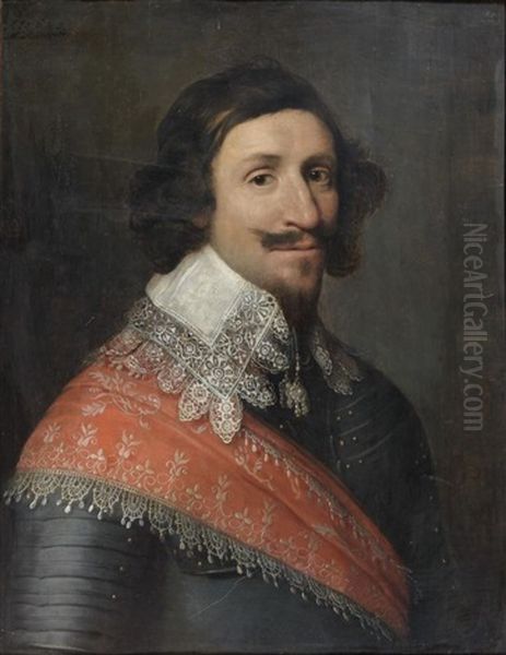 Portrait D'homme A La Cuirasse Oil Painting by Michiel Janszoon van Mierevelt