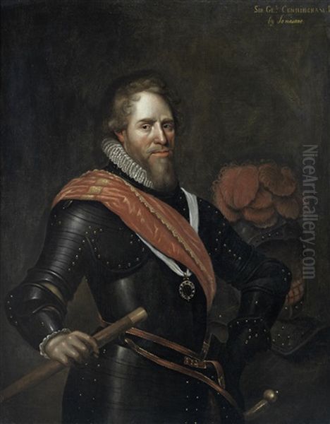 Portrait Of Stadholder Prince Mauritz (1567-1625) Of Orange-nassau, In Armour Oil Painting by Michiel Janszoon van Mierevelt