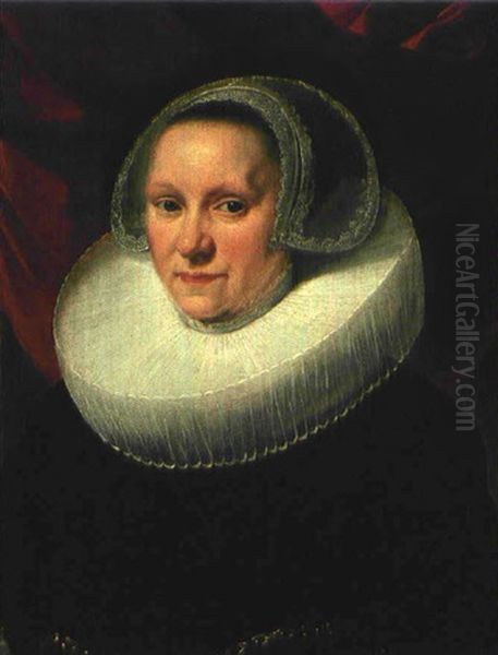 Portrat Einer Dame Mit Muhlsteinkragen Oil Painting by Michiel Janszoon van Mierevelt