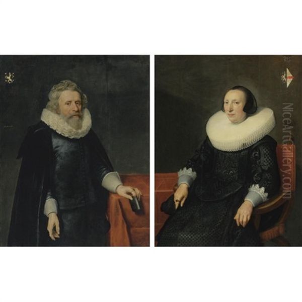 Jacob Van Dalen, Vallensis (+ Margaretha Van Clootwijk; Pair) Oil Painting by Michiel Janszoon van Mierevelt