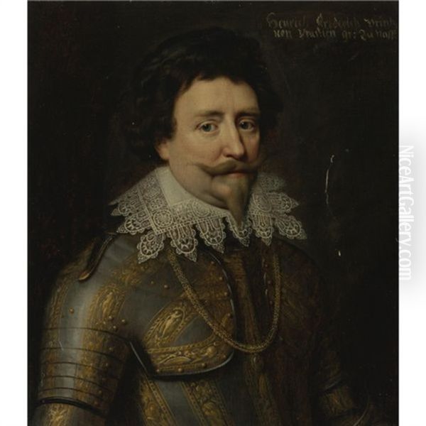 Portrait Of A Nobleman, Half Length, Thought To Be Frederick Hendrick, Prince Of Orange And Stadholder Of The United Provinces (1584-1647) Oil Painting by Michiel Janszoon van Mierevelt