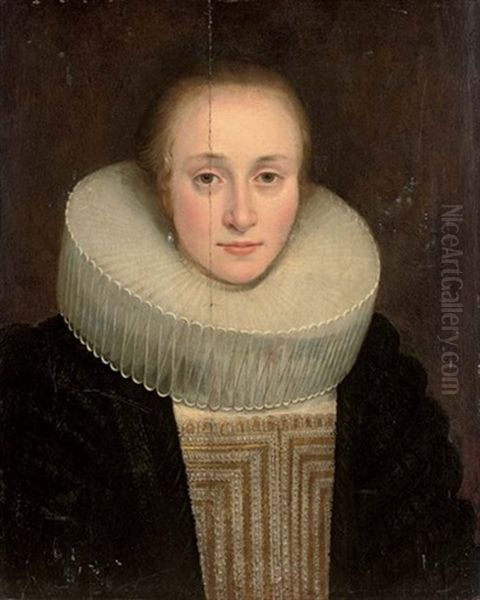 Portrait Of A Lady In A White Ruff Oil Painting by Michiel Janszoon van Mierevelt