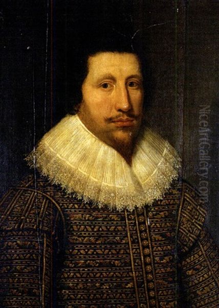 Portrait Of A Man In A Lace Ruff Oil Painting by Michiel Janszoon van Mierevelt