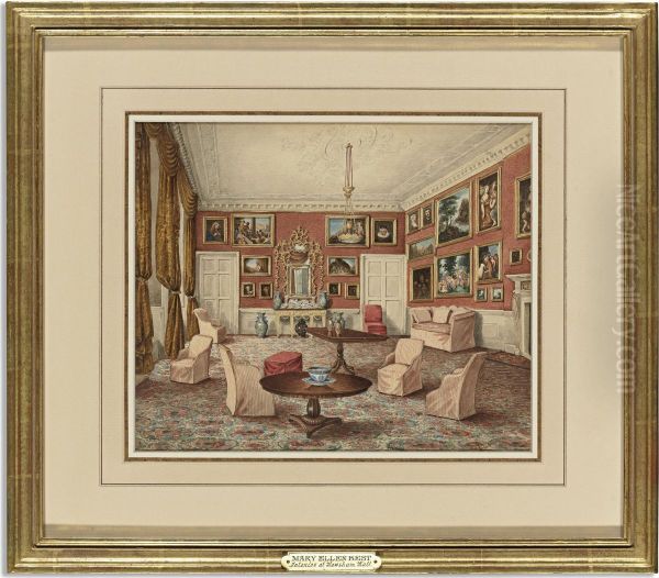 The Drawing Room At Howsham Hall Oil Painting by Mary Ellen Best