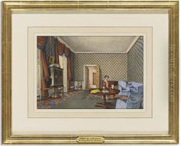 A Drawing Room At Naburn, The Seat Of George Palmes Esq. Oil Painting by Mary Ellen Best