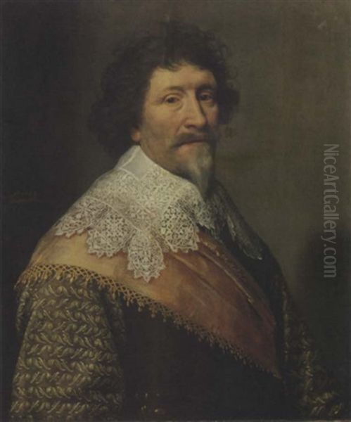 Portrait Of A Nobleman (frederick Hendrick, Prince Of Orange And Stadholder Of The United Provinces?) In A Jerkin Oil Painting by Michiel Janszoon van Mierevelt