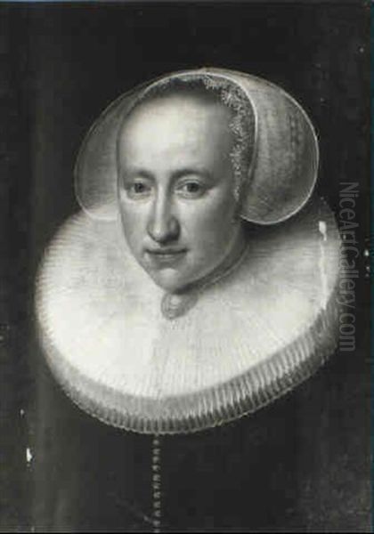 Portrait Of A Lady With A Lace Ruff Oil Painting by Michiel Janszoon van Mierevelt