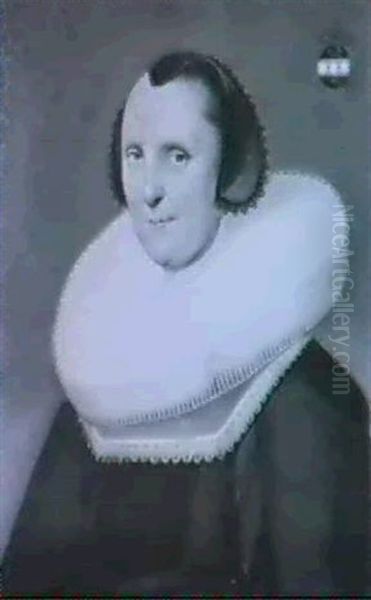 Halbfigurenportrait Einer Frau Mit Weissem Spitzenkragen Oil Painting by Michiel Janszoon van Mierevelt