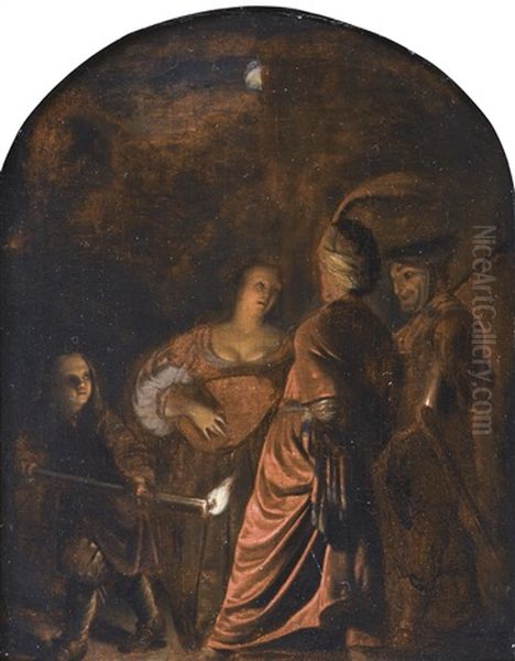 The Serenade Oil Painting by Frans van Mieris the Elder